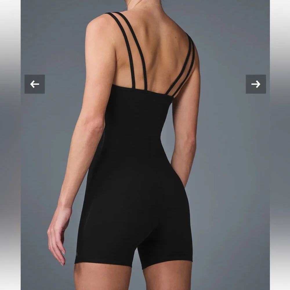 ALO Yoga Black Fitted Romper Jumpsuit